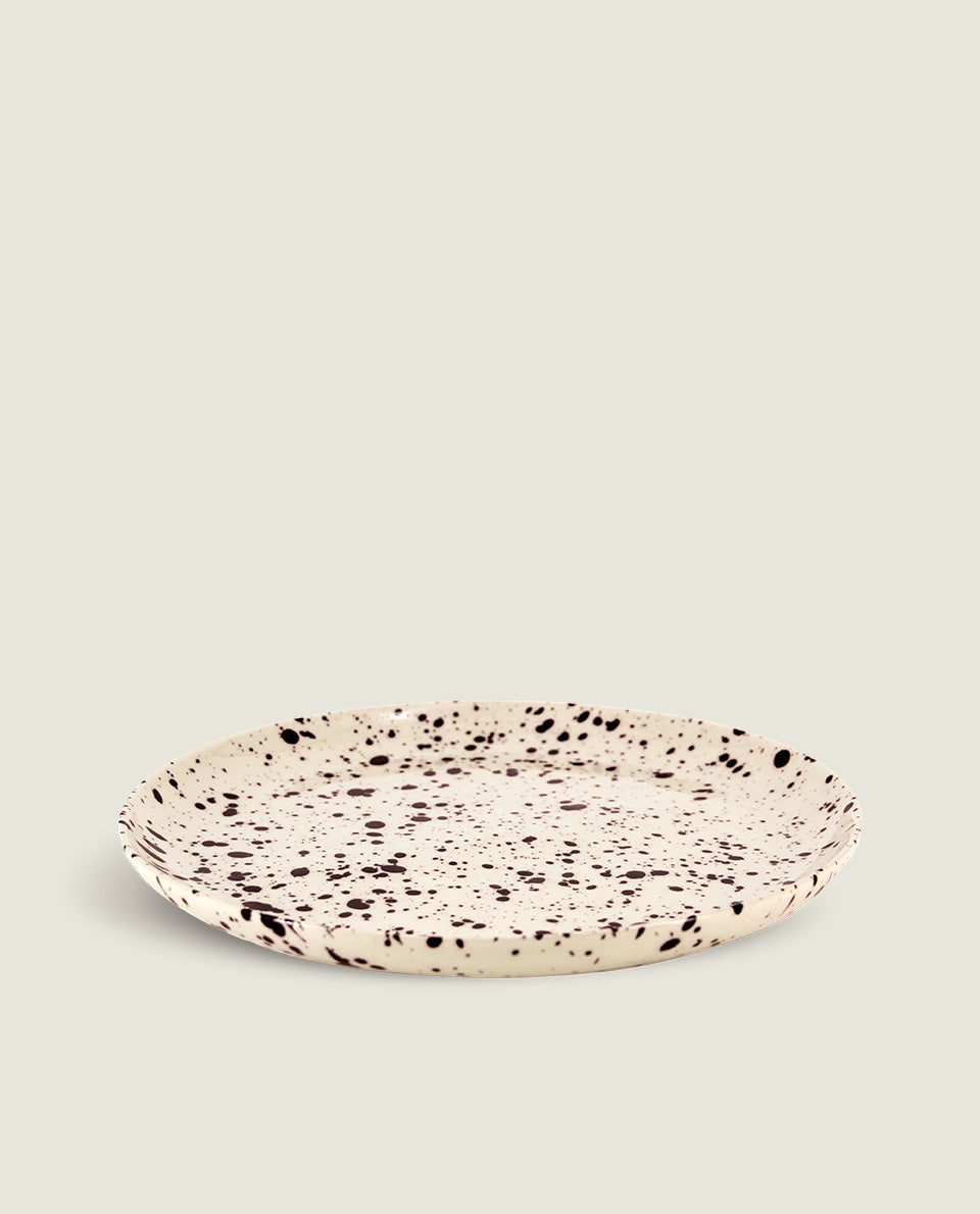 Black speckled dessert plate Ketti