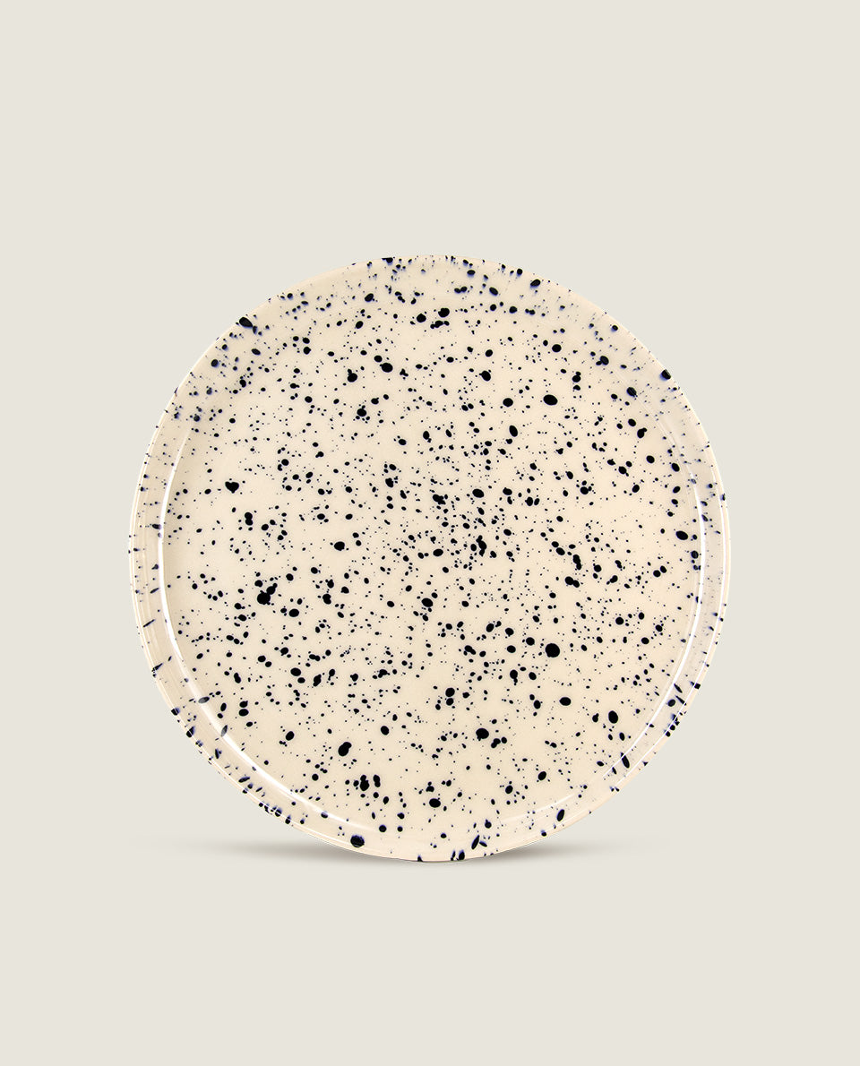 Black speckled dessert plate Ketti