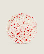 Red speckled dessert plate Ketti
