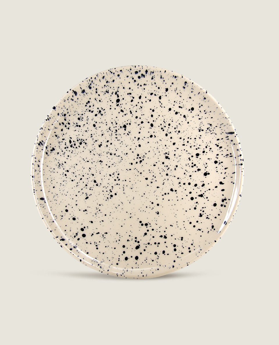 Black speckled dinner plate Ketti