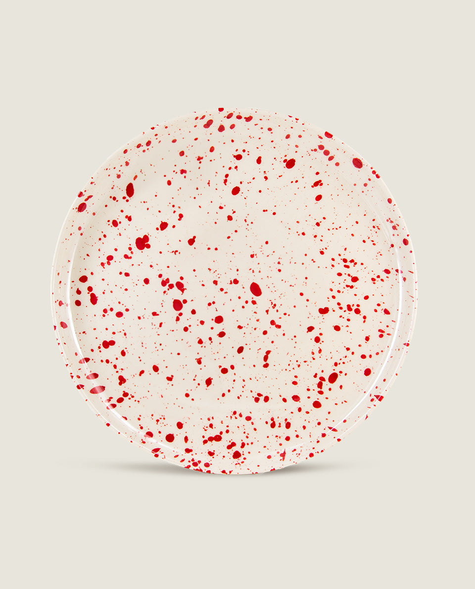 Red speckled dinner plate Ketti