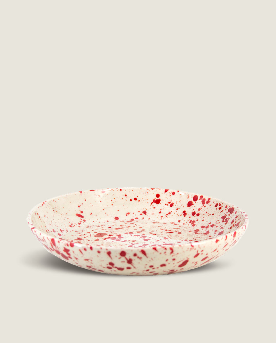 Red speckled pasta plate Ketti