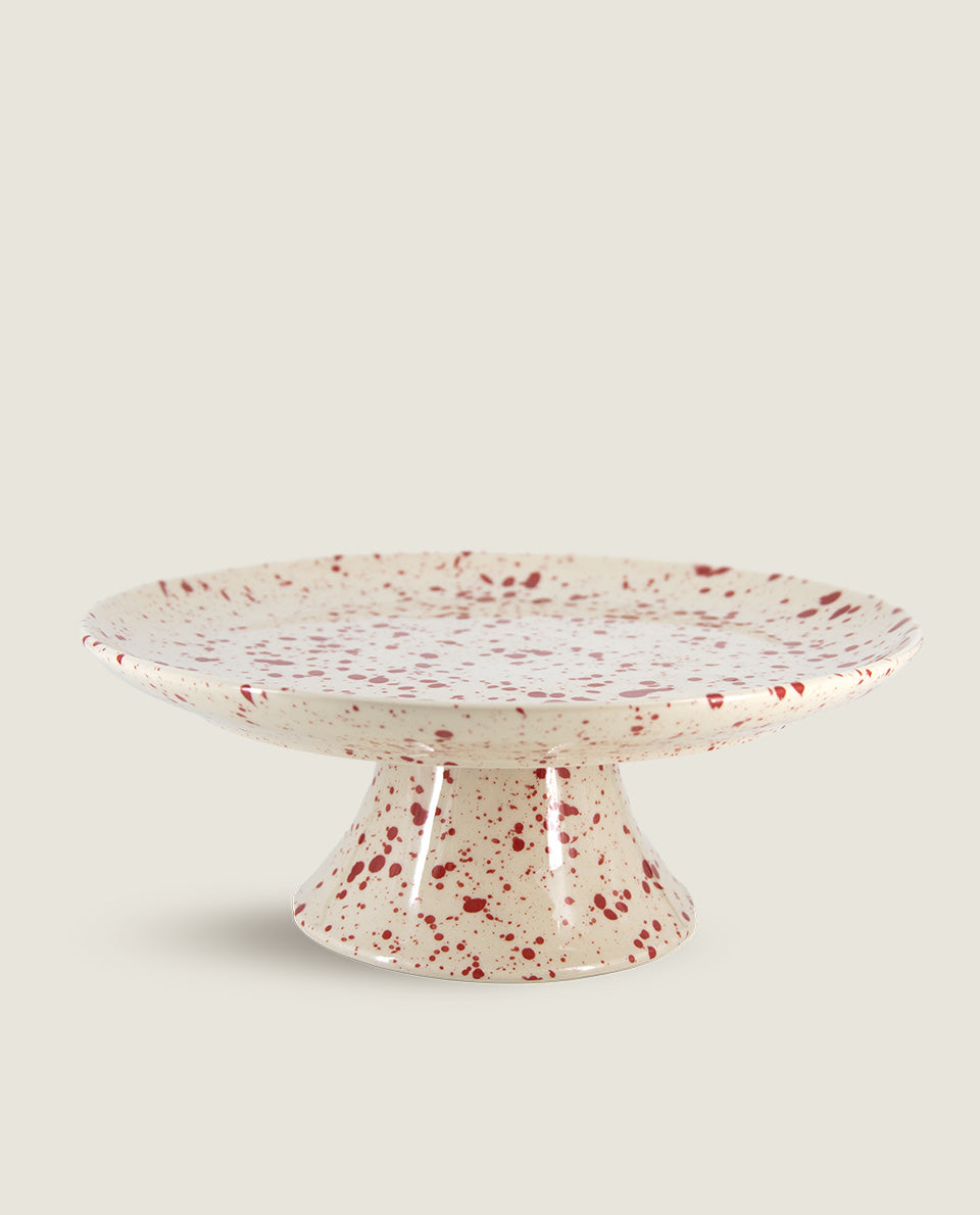 Red speckled cake stand Ketti